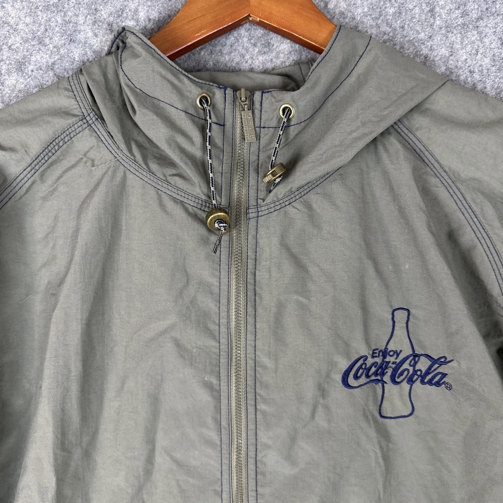 NEW Vintage Gear For Sports Windbreaker Jacket Mens L Brown Coca-Cola Full Zip